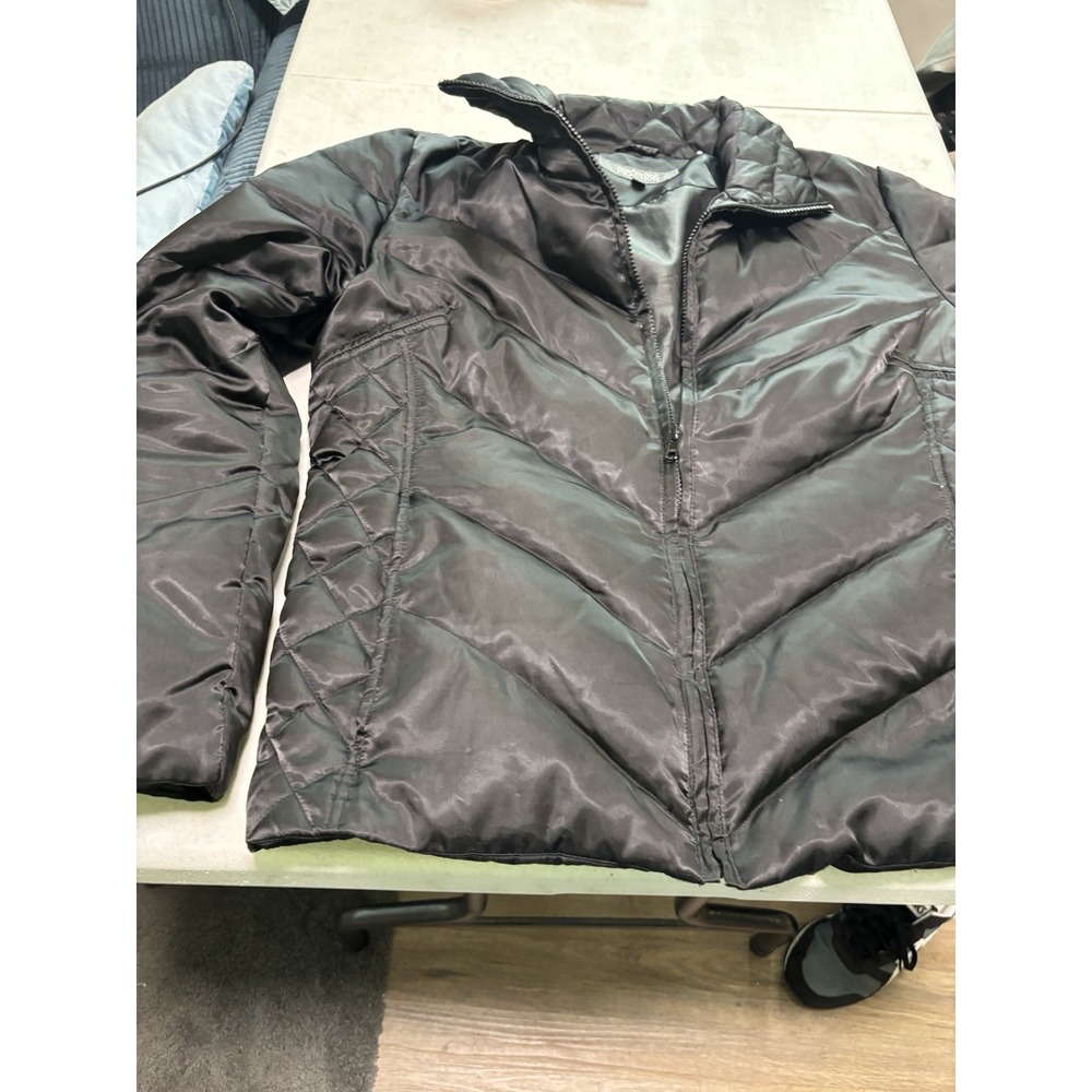 Kenneth Cole Reaction Black Puffer Jacket‎ Down Feather Quilted Women's XL